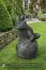 Product image 1 of the product “Frog Prince sitting on ball, approx. 70cm height, cast stone, hollow, handcrafted & coloured ”